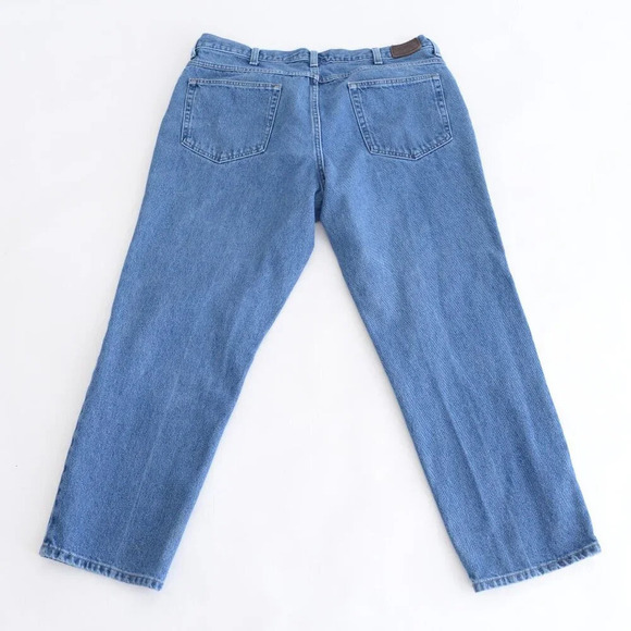 L.L. Bean Classic Fit Blue Mid-wash 100% Cotton Straight Leg Denim Jeans 40X29 - Picture 10 of 12